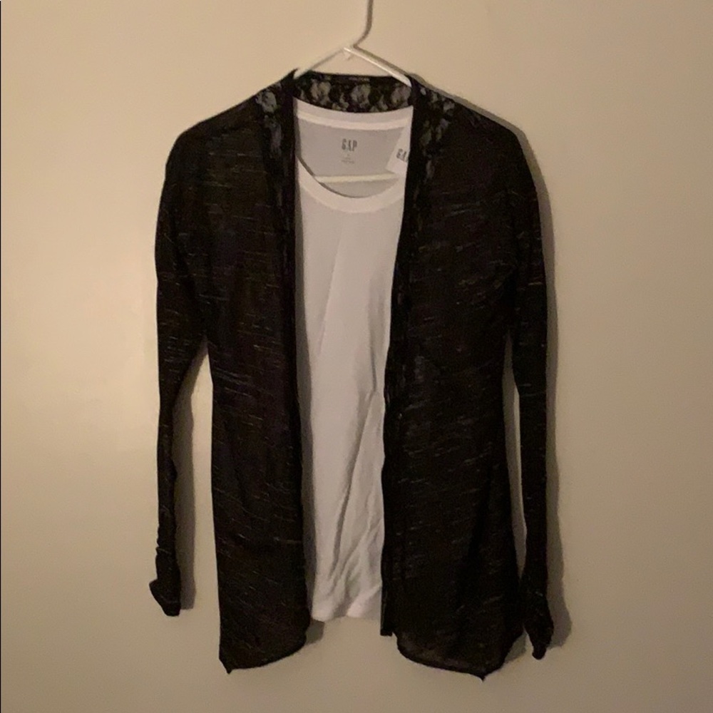 Maurice’s black lace trimmed cardigan